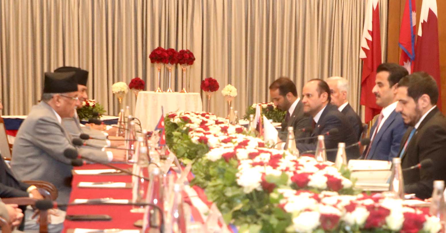 PM Dahal And Qatari Emir Meet