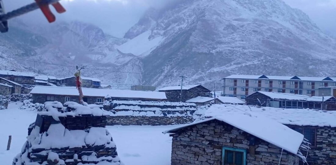 Unseasonal Snowfall Affects Muktinath Yatra, Agriculture In Mustang