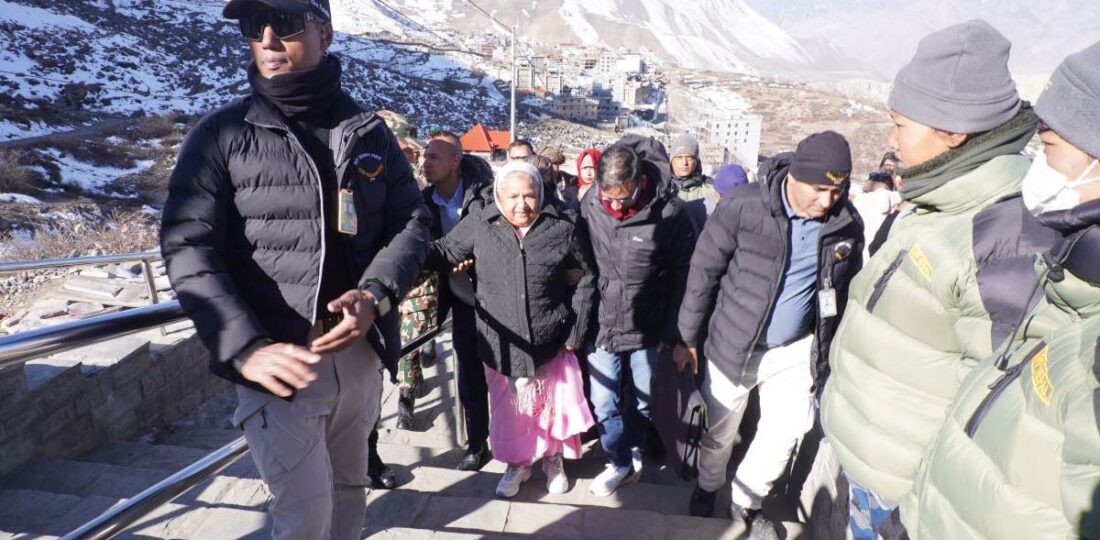 PM Karki Visits Muktinath, Instructs Dist Based Officials To Ensure A Successful Election