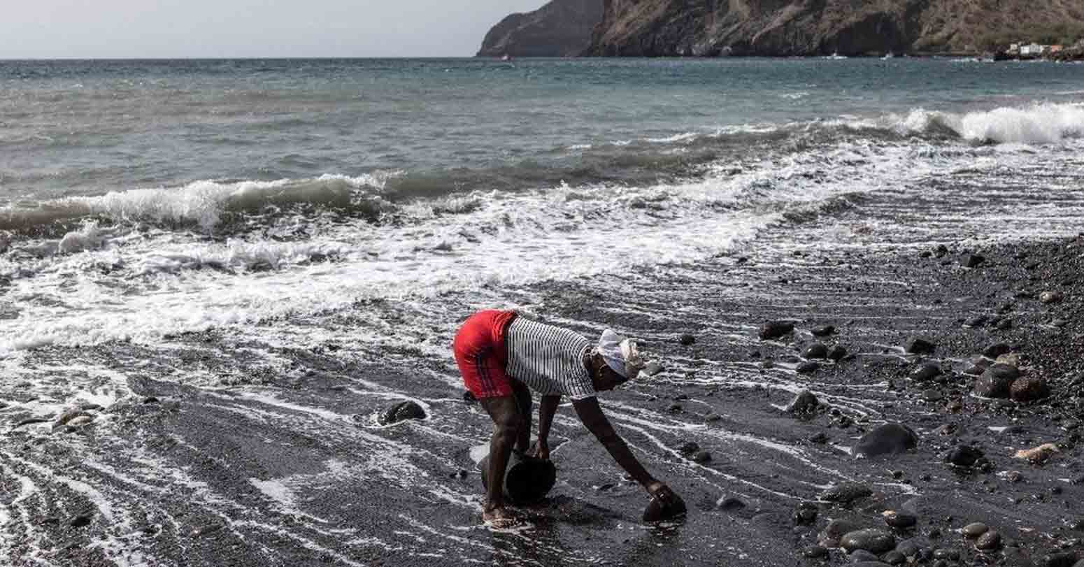 Women Sand Miners Toil Stripped Cape Verde Beach