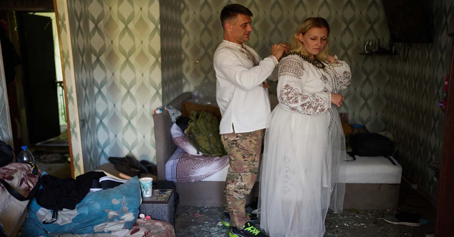 A Russian Strike Tore Apart A Couple’s Home On The Eve Of Their Wedding. They Still Got Married